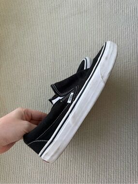 Vans Black and White Slip-On Casual Sneakers